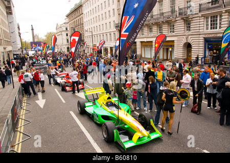 A1GP-Auto Line-up auf Regent Street, London Stockfoto