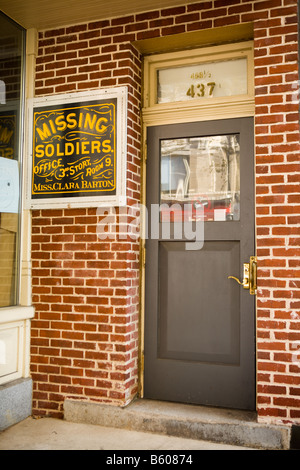 Clara Barton lief vermissten Soldaten Büros hier nach dem amerikanischen Bürgerkrieg, Washington D.C. Stockfoto