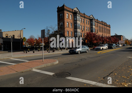 University Avenue und dem Flatiron Building in Rochester, New York USA. Stockfoto