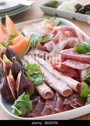 Platte mit Affettati Misti Stockfoto