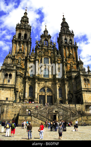 Santiago De Compostela-Kathedrale-Blick vom Plaza del Obradoiro Stockfoto