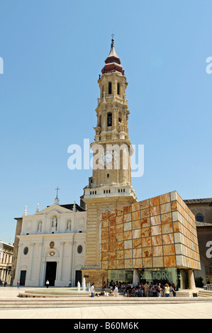 San Salvador Kathedrale La Seo Square, Zaragoza, Saragossa, Aragon, Spanien, Europa Stockfoto