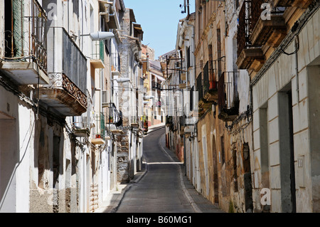 Gasse, Sastago, Ebrotal, Aragon, Spanien, Europa Stockfoto