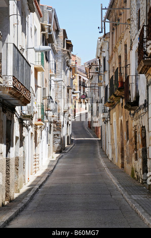 Gasse, Sastago, Ebrotal, Aragon, Spanien, Europa Stockfoto