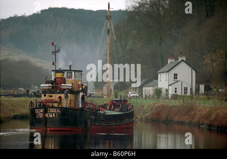 Erfolgen Eisdeal Kugelfisch auf Crinan canal Schottland. Stockfoto