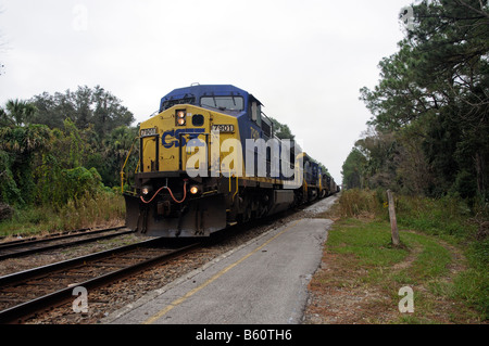 CSX Frachtzug in DeLand Florida Amerika USA Stockfoto