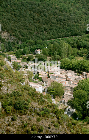 Termes mittelalterliches Dorf in Frankreich Bestandteil der Katharer-Region von Frankreich Stockfoto