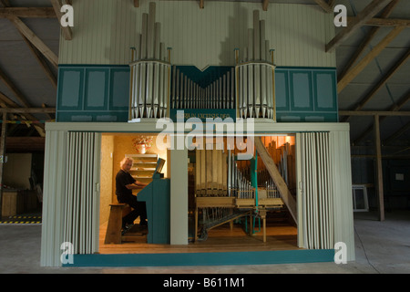 Ein privat restaurierten Orgel, Orgelhof Goldelund, Nordfriesland, Schleswig-Holstein Stockfoto