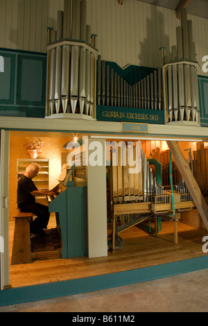 Ein privat restaurierten Orgel, Orgelhof Goldelund, Nordfriesland, Schleswig-Holstein Stockfoto