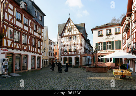 Fachwerkhäuser in der historischen Innenstadt bin Kirschgarten, Mainz, Rheinland-Pfalz Stockfoto