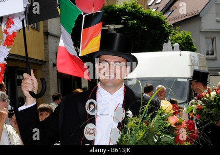 Dr. Blaese, 40-Jahr-alten Bürgermeister, Gmuender Stadtfest, Parade der 40-Jahr-alte Menschen, Schwaebisch Gmuend, Baden-Württemberg Stockfoto