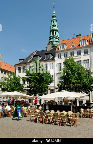 Højbro Plads und Nikolaj-Kirche, Kopenhagen, Dänemark, Skandinavien, Europa Stockfoto