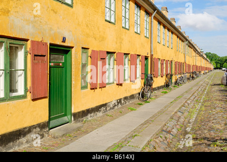 Historischen Arbeiterviertel Wohnsiedlung Nyboder, Kopenhagen, Dänemark, Skandinavien, Europa Stockfoto