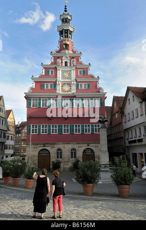 Das alte Rathaus auf dem Marktplatz Square, Esslingen/Neckar, Baden-Württemberg Stockfoto