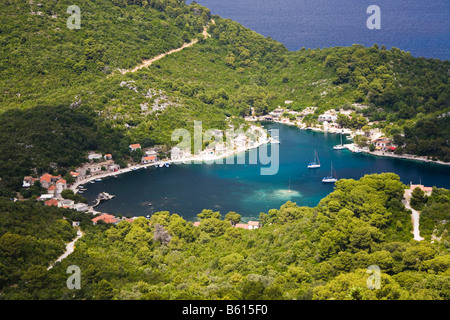 Hafen von Okuklje, Insel Mljet, Dubrovnik-Neretva, Dalmatien, Kroatien, Europa Stockfoto