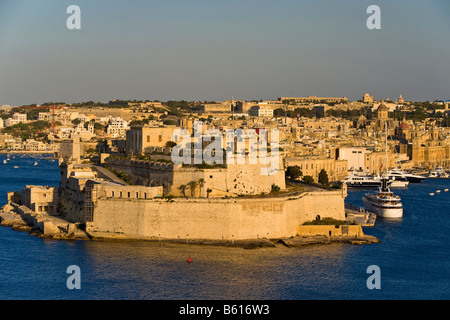 Fort San Angelo, Vittoriosa, die drei Städte von La Valletta Grand Harbour, Malta, Europa Stockfoto