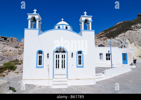 Griechisch-orthodoxe Kirche in Firopotamos auf Milos Insel, Kykladen, Griechenland, Europa Stockfoto