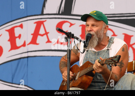 Seasick Steve American Singer-Songwriterin, die live beim Glastonbury Festival Juni 2008 Stockfoto