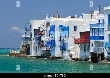 Blick auf Venedig, Insel Mykonos, Kykladen, Griechenland, Europa Stockfoto
