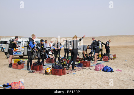 Jeep-Safari in Ägypten, Taucher am Strand