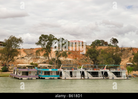 Hausboote auf dem Murray River in der Nähe von Berri, South Australia, Australien Stockfoto