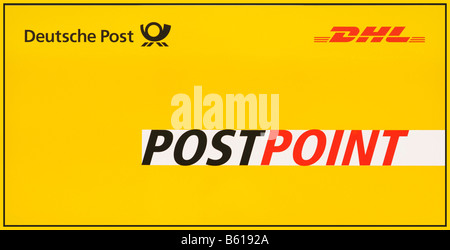 Deutsche Post DHL-Logo PostPunkt, SB-terminal Stockfoto