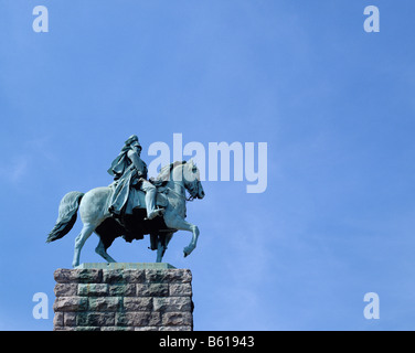 Hohenzollern Reiterstandbild auf dem rechten Ufer des Rhein, Köln-Deutz, Nordrhein Westfalen Stockfoto