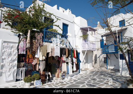 Bekleidungsgeschäft auf Mykonos Griechenland Stockfoto