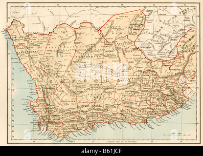 Südafrika, als britische Kolonie 1870. Farblithographie Stockfoto