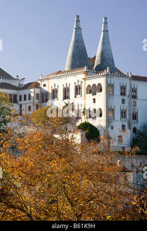 Portugal Lissabon Küste, Sintra, Palácio Nacional de Sintra, die Sommerresidenz der königlichen Palast der Könige von Portugal Stockfoto