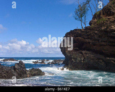 Kaihalulu, Red Sand Beach, Hana, Maui, Hawaii. Stockfoto