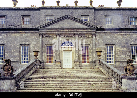 Russborough House, Herrenhaus im Palladio-Stil, Fassade, Treppe, County Wicklow, Ireland, außereuropäische Stockfoto