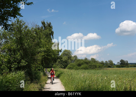 Cycle Track und Wanderweg in der Nähe von Prien, Chiemgau, Oberbayern, Deutschland, Europa Stockfoto