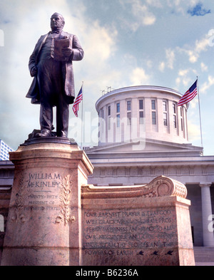 Statue von William McKinley in der Nähe von the State Capitol Building in Columbus, Ohio USA Stockfoto