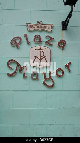 Beschilderung, Plaza Mayor, Trinidad, Sancti Spíritus Provinz, Kuba, Lateinamerika, Amerika Stockfoto