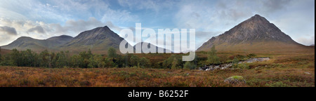 Creise & Buachaille Etive Mor Turm über dem Eingang zum Glen Etive Stockfoto