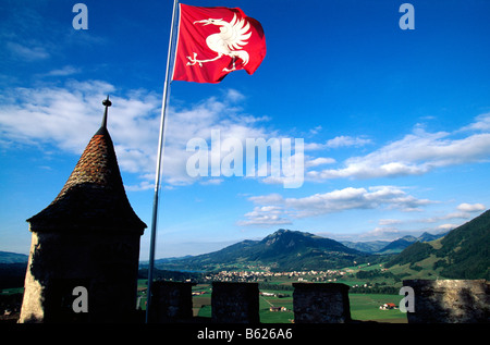 Gruyeres Schloss, La Gruyère, Fribourg, Schweiz, Europa Stockfoto