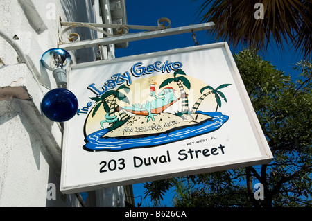 Faul Gecko Bar auf der Duval Street, Key West, Florida, USA Stockfoto