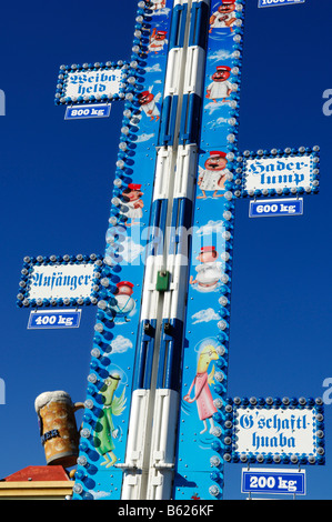 Hohen Stürmer oder Stärke Tester, Wies'n, Wiesn, München, Bayern, Deutschland, Europa Stockfoto