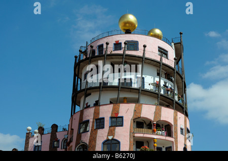 Grüne Zitadelle, Hundertwasser-Haus, Friedensreich Hundertwasser, Magdeburg, Sachsen-Anhalt, Deutschland, Europa Stockfoto