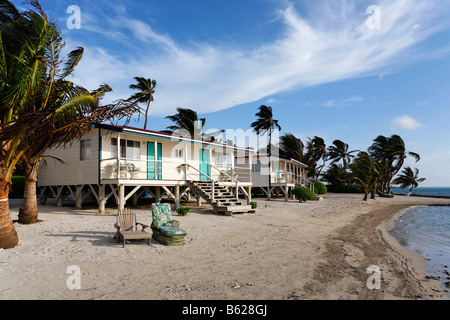 Bungalows, Turneffe Flats, Turneffe Atoll, Belize, Mittelamerika, Caribbean Stockfoto