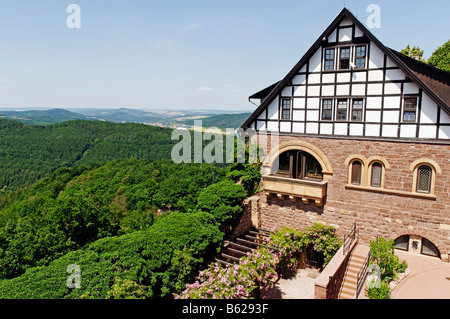 Halle in der Wartburg, Blick auf die Thueringer Wald, Thüringer Wald, Eisenach, Thüringen, Deutschland, Europa Stockfoto