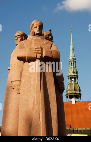 Denkmal für die roten lettischen schützen in Riga, Lettland, Baltikum Stockfoto