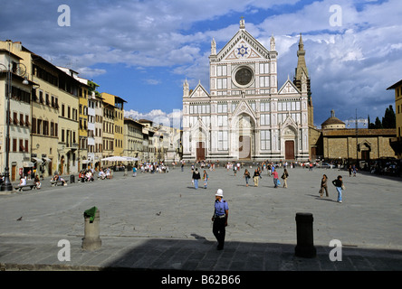 Basilika Santa Croce und Square, Florenz, Florenz, Toskana, Italien, Europa Stockfoto