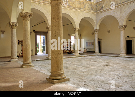 Palazzo Piccolomini, Innenhof, Pienza, Provinz Siena, Toskana, Italien, Europa Stockfoto