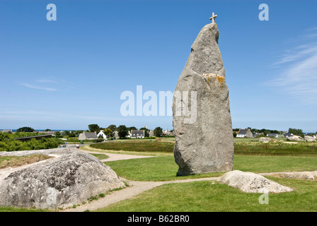 Menhir de Brignogan, Bretagne, Frankreich, Europa Stockfoto