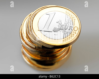 Ein Haufen von Euro-Münzen Stockfoto