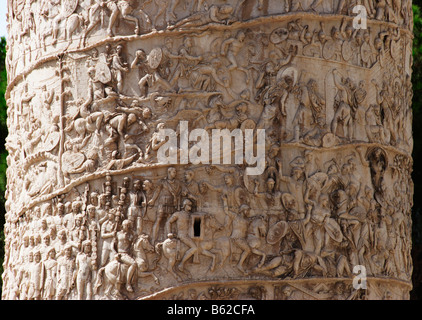 Spalte von Marcus Aurelius, Detail, bei Piazza Colonna, Rom, Italien, Europa Stockfoto