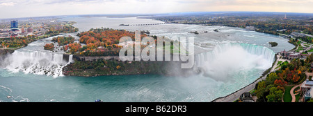 Luftaufnahme der Niagarafälle vom Skylon Tower Ontario Kanada Stockfoto