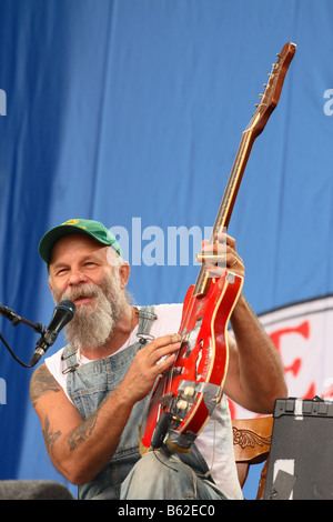 Seasick Steve American Singer-Songwriterin, die live beim Glastonbury Festival Juni 2008 Stockfoto